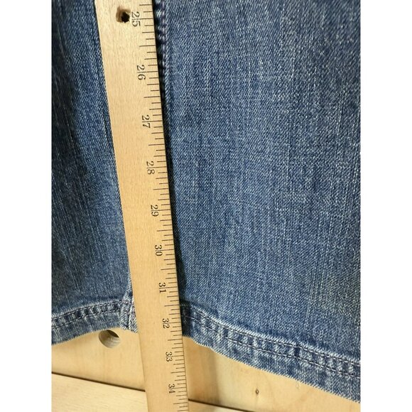 ANTIK Denim Embroidered Bright Floral Distressed Bootcut Size 28 X 32 USA - Picture 7 of 16